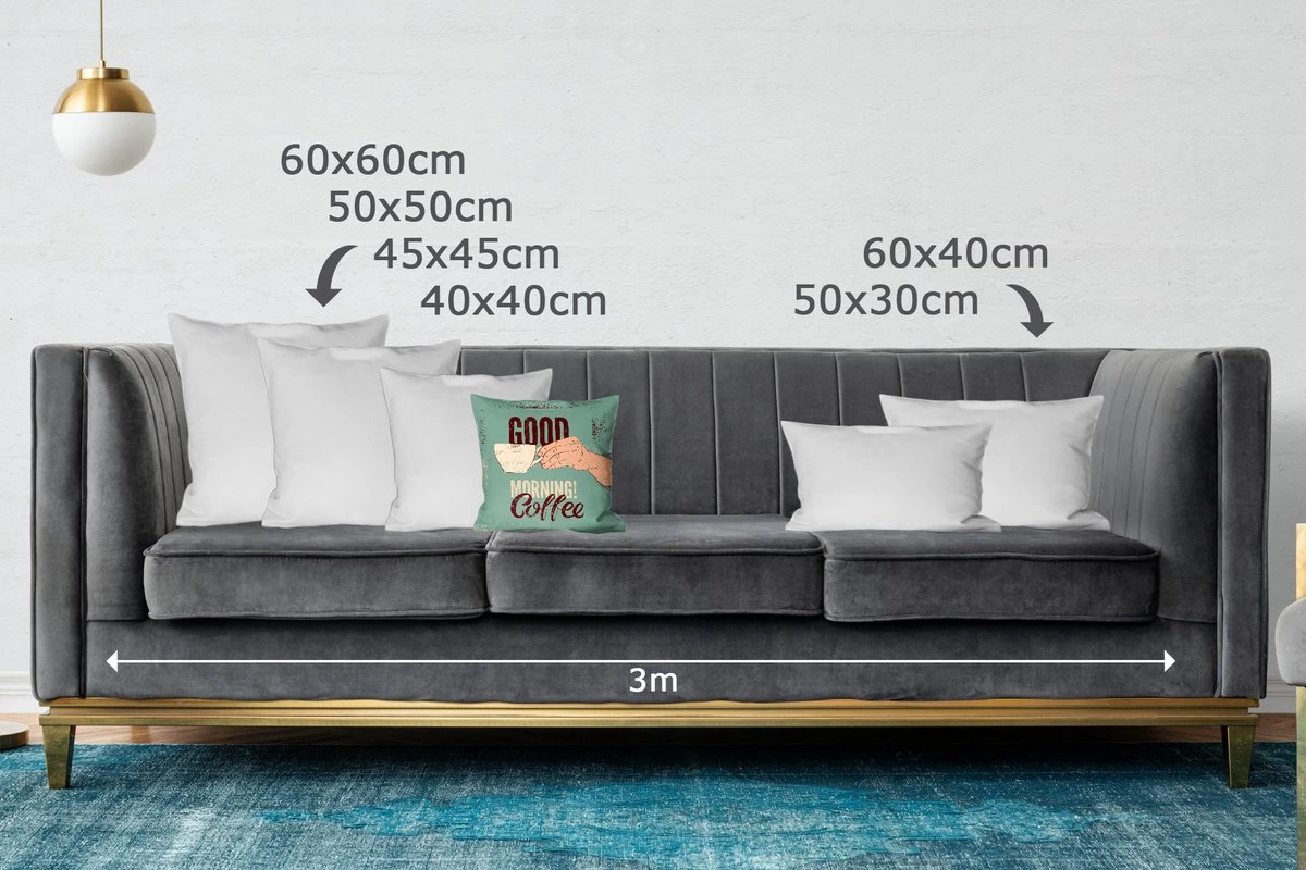 Kussenhoes 40x40 Cm - Koffie - Spreuken - Retro - Turquoise - Katoen / Polyester - Voor Binnen 8 Kussenhoes 40x40 Cm - Koffie - Spreuken - Retro - Turquoise - Katoen / Polyester - Voor Binnen - Afbeelding 6