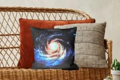 Kussenhoes 40x40 Cm - Sterren - Ruimte - Blauw - Katoen / Polyester - Voor Binnen -Pillowmonkey 1200x800 102