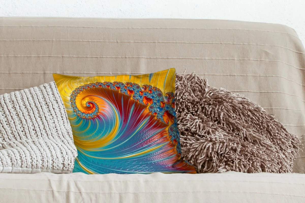 Kussenhoes 40x40 Cm - Abstract - Schelp - Kleur - Katoen / Polyester - Voor Binnen 5 Kussenhoes 40x40 Cm - Abstract - Schelp - Kleur - Katoen / Polyester - Voor Binnen - Afbeelding 3