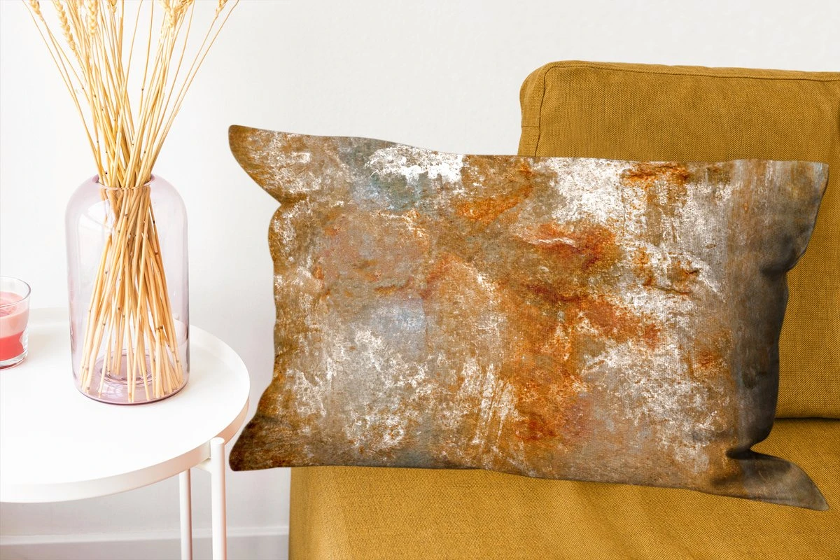 Kussenhoes 60x40 Cm - Goud - Roest - Abstract - Katoen / Polyester - Voor Binnen 7 Kussenhoes 60x40 Cm - Goud - Roest - Abstract - Katoen / Polyester - Voor Binnen - Afbeelding 5