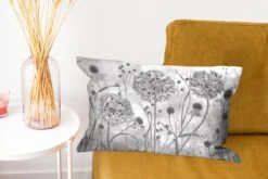 Kussenhoes 50x30 Cm - Natuur - Stilleven - Zwart - Wit - Katoen / Polyester - Voor Binnen -Pillowmonkey 1200x800 1047