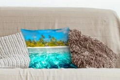 Kussenhoes 40x40 Cm - Strand - Palmbomen - Zee - Katoen / Polyester - Voor Binnen -Pillowmonkey 1200x800 1056