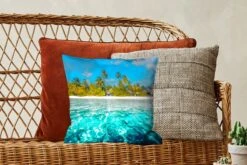 Kussenhoes 40x40 Cm - Strand - Palmbomen - Zee - Katoen / Polyester - Voor Binnen -Pillowmonkey 1200x800 1057
