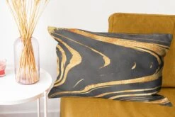 Kussenhoes 60x40 Cm - Goud - Zwart - Abstract - Katoen / Polyester - Voor Binnen -Pillowmonkey 1200x800 107