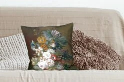 Kussenhoes 45x45 Cm - Stilleven Met Bloemen - Schilderij Van Eelke Jelles Eelkema - Katoen / Polyester - Voor Binnen -Pillowmonkey 1200x800 1104