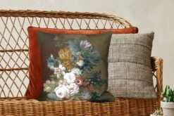 Kussenhoes 45x45 Cm - Stilleven Met Bloemen - Schilderij Van Eelke Jelles Eelkema - Katoen / Polyester - Voor Binnen -Pillowmonkey 1200x800 1105