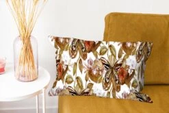 Kussenhoes 50x30 Cm - Vlinder - Bloemen - Vintage - Patronen - Katoen / Polyester - Voor Binnen -Pillowmonkey 1200x800 1126
