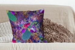 Kussenhoes 60x60 Cm - Patronen - Pauw - Paars - Katoen / Polyester - Voor Binnen -Pillowmonkey 1200x800 1136