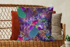 Kussenhoes 60x60 Cm - Patronen - Pauw - Paars - Katoen / Polyester - Voor Binnen -Pillowmonkey 1200x800 1137