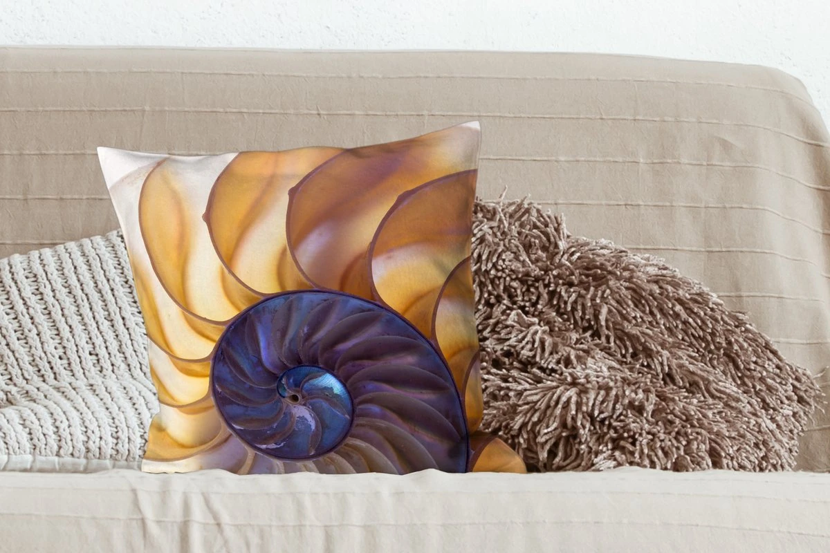 Kussenhoes 50x50 Cm - Schelp - Blauw - Zee - Katoen / Polyester - Voor Binnen 5 Kussenhoes 50x50 Cm - Schelp - Blauw - Zee - Katoen / Polyester - Voor Binnen - Afbeelding 3