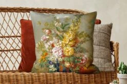 Kussenhoes 60x60 Cm - Grote Vaas Met Bloemen - Josep Mirabent - Schilderij - Katoen / Polyester - Voor Binnen -Pillowmonkey 1200x800 1174