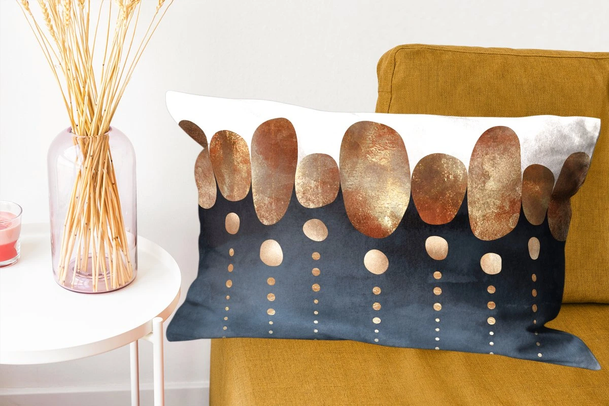 Kussenhoes 60x40 Cm - Goud - Abstract - Luxe - Katoen / Polyester - Voor Binnen 7 Kussenhoes 60x40 Cm - Goud - Abstract - Luxe - Katoen / Polyester - Voor Binnen - Afbeelding 5