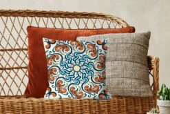 Kussenhoes 40x40 Cm - Mandala - Oranje - Blauw - Patronen - Katoen / Polyester - Voor Binnen -Pillowmonkey 1200x800 1180