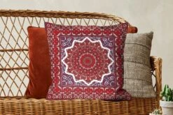 Kussenhoes 50x50 Cm - Perzisch Tapijt - Mandala - Rood - Katoen / Polyester - Voor Binnen -Pillowmonkey 1200x800 1197