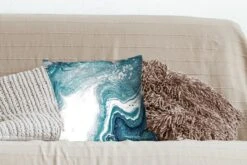 Kussenhoes 40x40 Cm - Edelstenen - Blauw - Natuur - Marmer - Abstract - Katoen / Polyester - Voor Binnen -Pillowmonkey 1200x800 1203