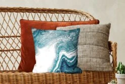 Kussenhoes 40x40 Cm - Edelstenen - Blauw - Natuur - Marmer - Abstract - Katoen / Polyester - Voor Binnen -Pillowmonkey 1200x800 1204