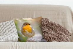 Kussenhoes 40x40 Cm - Vogels - Roodborstje - Boom - Katoen / Polyester - Voor Binnen -Pillowmonkey 1200x800 1207