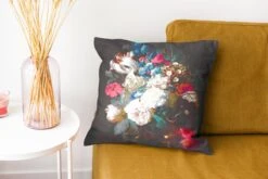 Kussenhoes 40x40 Cm - Bloemen - Boeket - Regenboog - Katoen / Polyester - Voor Binnen -Pillowmonkey 1200x800 122