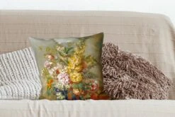 Kussenhoes 45x45 Cm - Grote Vaas Met Bloemen - Josep Mirabent - Schilderij - Katoen / Polyester - Voor Binnen -Pillowmonkey 1200x800 1226