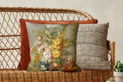 Kussenhoes 45x45 Cm - Grote Vaas Met Bloemen - Josep Mirabent - Schilderij - Katoen / Polyester - Voor Binnen -Pillowmonkey 1200x800 1227