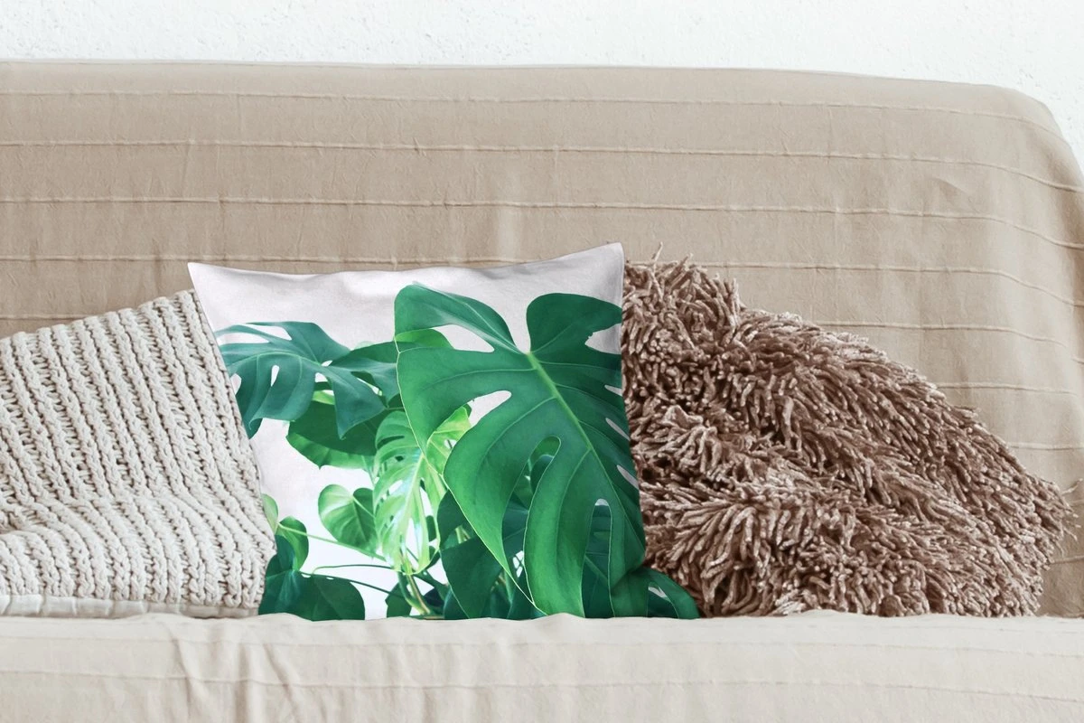 Kussenhoes 40x40 Cm - Enorme Botanische Bladeren Van De Gatenplant - Katoen / Polyester - Voor Binnen 5 Kussenhoes 40x40 Cm - Enorme Botanische Bladeren Van De Gatenplant - Katoen / Polyester - Voor Binnen - Afbeelding 3