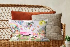 Sierkussens - Kussentjes Woonkamer - 50x30 Cm - Unicorn - Regenboog - Kinderen - Meiden - Auto -Pillowmonkey 1200x800 1247