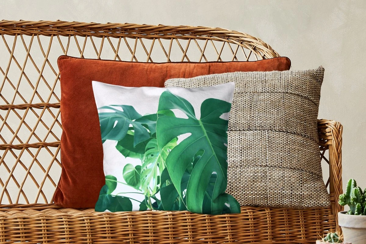 Kussenhoes 40x40 Cm - Enorme Botanische Bladeren Van De Gatenplant - Katoen / Polyester - Voor Binnen 6 Kussenhoes 40x40 Cm - Enorme Botanische Bladeren Van De Gatenplant - Katoen / Polyester - Voor Binnen - Afbeelding 4