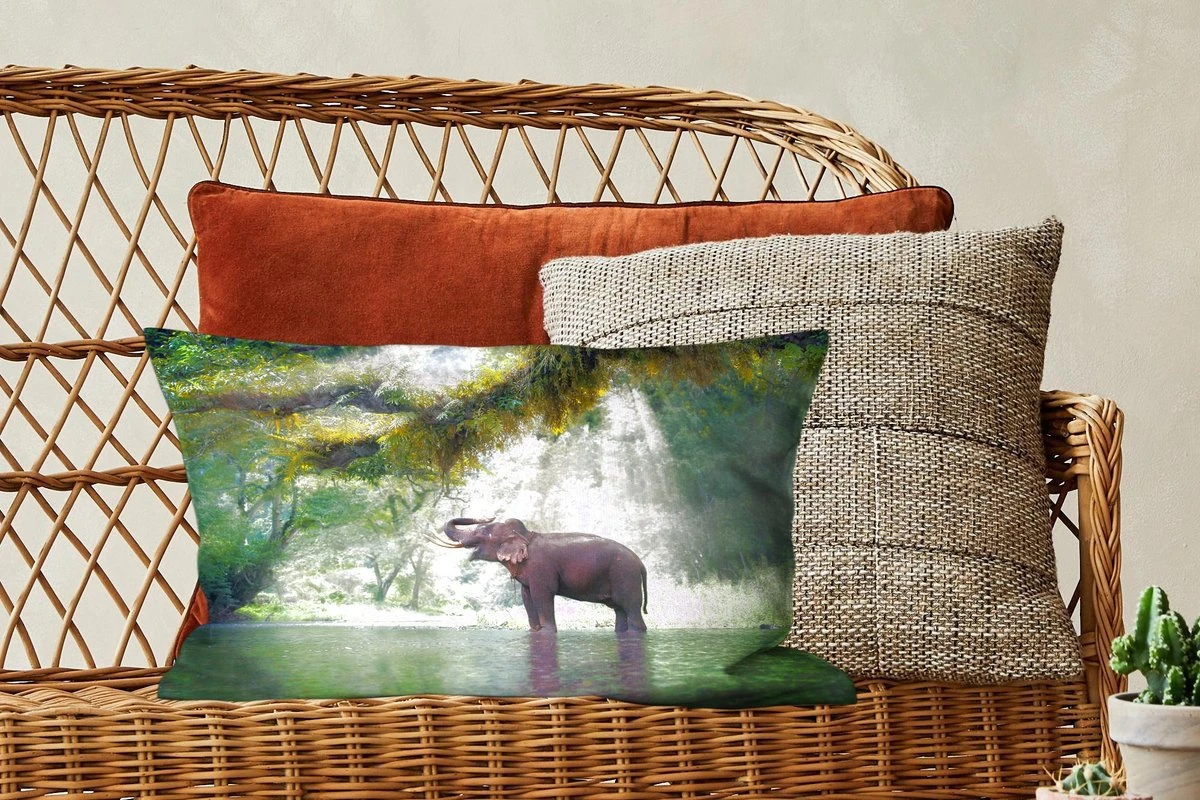 Sierkussens - Kussentjes Woonkamer - 50x30 Cm - Jungle - Olifant - Water 7 Sierkussens - Kussentjes Woonkamer - 50x30 Cm - Jungle - Olifant - Water - Afbeelding 5