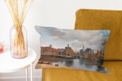 Sierkussens - Kussentjes Woonkamer - 50x30 Cm - Vermeer - Stad - Oude Meesters - Kunst -Pillowmonkey 1200x800 1298