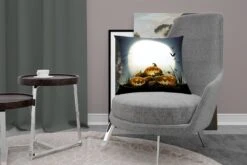 Sierkussens - Kussen - Een Illustratie Van Lachende Pompoenen Tijdens Halloween - 50x50 Cm - Kussen Van Katoen -Pillowmonkey 1200x800 1322