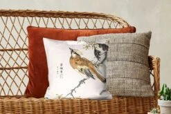 Sierkussens - Kussentjes Woonkamer - 40x40 Cm - Vogel - Tak - Tekens - Japans -Pillowmonkey 1200x800 1331
