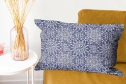 Kussenhoes 60x40 Cm - Mandala - Blauw - Patronen - Katoen / Polyester - Voor Binnen -Pillowmonkey 1200x800 134