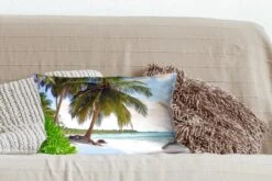 Sierkussen - Palmboom Zee Tropisch - Blauw - 30 Cm X 50 Cm -Pillowmonkey 1200x800 1346