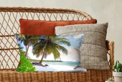 Sierkussen - Palmboom Zee Tropisch - Blauw - 30 Cm X 50 Cm -Pillowmonkey 1200x800 1347