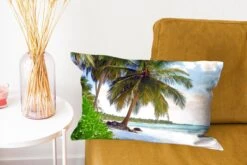 Sierkussen - Palmboom Zee Tropisch - Blauw - 30 Cm X 50 Cm -Pillowmonkey 1200x800 1348