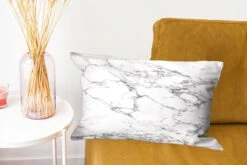 Sierkussens - Kussen - Zwarte Patronen Door Wit Marmer - 50x30 Cm - Kussen Van Katoen -Pillowmonkey 1200x800 1357