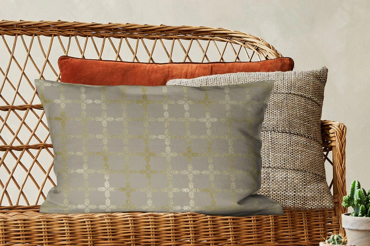 Sierkussens - Kussen - Luxe Patroon Van Lichtgouden Vierkanten Tegen Een Grijze Achtergrond - 60x40 Cm - Kussen Van Katoen 9 Sierkussens - Kussen - Luxe Patroon Van Lichtgouden Vierkanten Tegen Een Grijze Achtergrond - 60x40 Cm - Kussen Van Katoen - Afbeelding 7