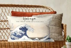 Sierkussens - Kussentjes Woonkamer - 60x40 Cm - The Great Wave Off Kanagawa - Hokusai - Japanse Kunst -Pillowmonkey 1200x800 1461
