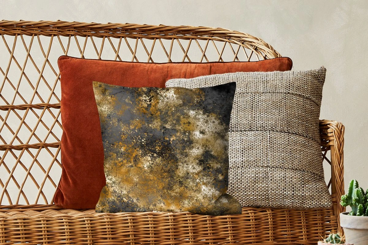 Sierkussens - Kussentjes Woonkamer - 40x40 Cm - Goud - Zwart - Abstract - Luxe 7 Sierkussens - Kussentjes Woonkamer - 40x40 Cm - Goud - Zwart - Abstract - Luxe - Afbeelding 5