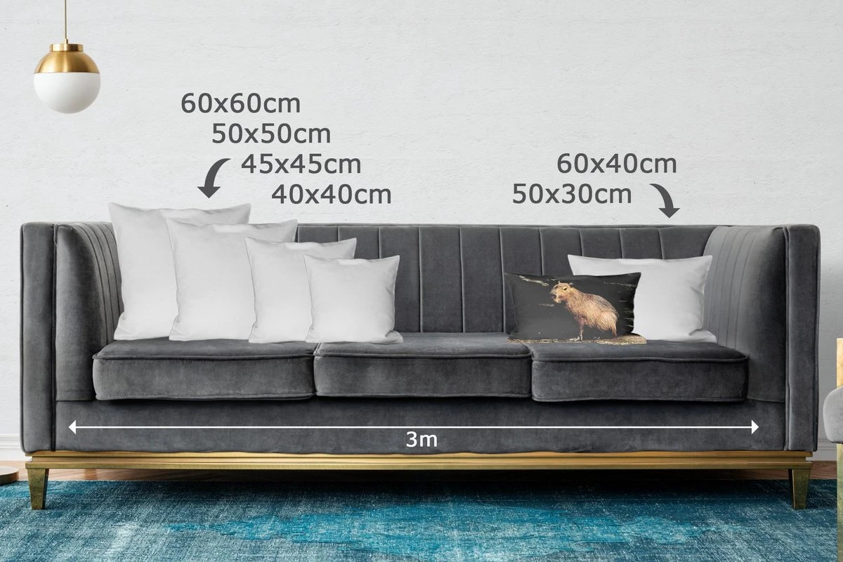 Sierkussens - Kussen - Een Capibara In Een Rotsachtige Omgeving - 50x30 Cm - Kussen Van Katoen 5 Sierkussens - Kussen - Een Capibara In Een Rotsachtige Omgeving - 50x30 Cm - Kussen Van Katoen - Afbeelding 3