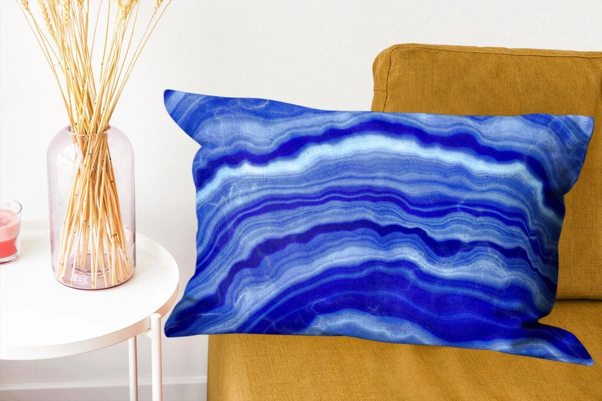 Sierkussens - Kussentjes Woonkamer - 60x40 Cm - Agaat Steen - Blauw 8 Sierkussens - Kussentjes Woonkamer - 60x40 Cm - Agaat Steen - Blauw - Afbeelding 6