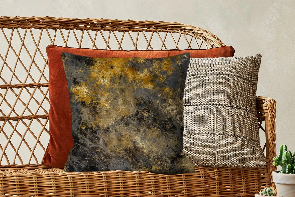 Sierkussens - Kussentjes Woonkamer - 45x45 Cm - Marmer - Goud - Zwart 7 Sierkussens - Kussentjes Woonkamer - 45x45 Cm - Marmer - Goud - Zwart - Afbeelding 5