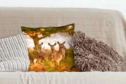 Sierkussens - Kussentjes Woonkamer - 45x45 Cm - Bosdieren - Herten - Licht -Pillowmonkey 1200x800 1582