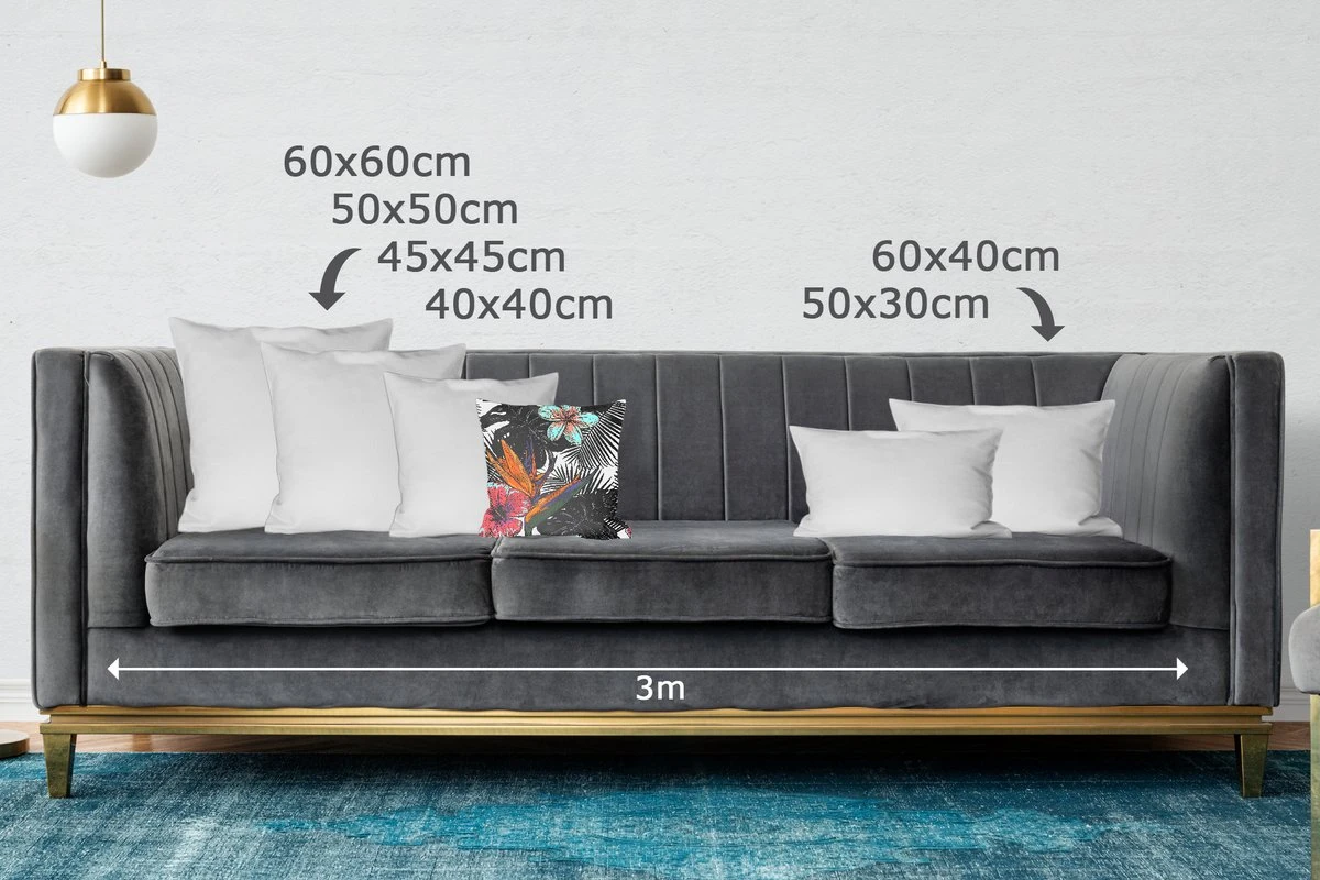 Sierkussens - Kussen - Tropische Bladeren Patroon Met Bloemen - 40x40 Cm - Kussen Van Katoen 5 Sierkussens - Kussen - Tropische Bladeren Patroon Met Bloemen - 40x40 Cm - Kussen Van Katoen - Afbeelding 3