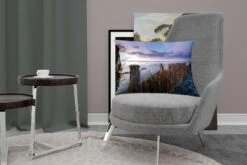 Sierkussens - Kussen - Palen In De Waddenzee Bij Moddergat - 60x40 Cm - Kussen Van Katoen -Pillowmonkey 1200x800 1609