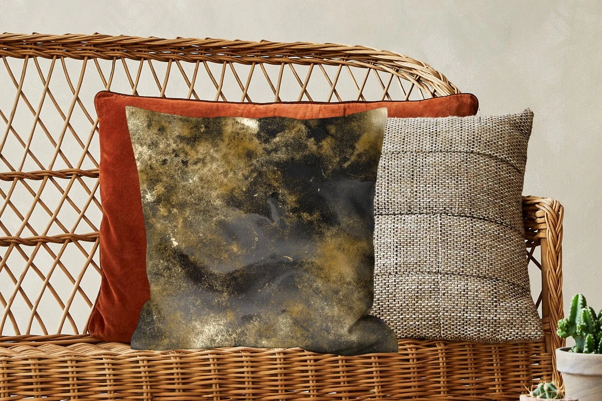 Sierkussens - Kussentjes Woonkamer - 45x45 Cm - Abstract - Goud - Zwart 6 Sierkussens - Kussentjes Woonkamer - 45x45 Cm - Abstract - Goud - Zwart - Afbeelding 4
