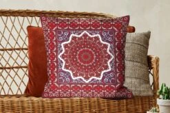 Kussenhoes 60x60 Cm - Perzisch Tapijt - Mandala - Rood - Katoen / Polyester - Voor Binnen -Pillowmonkey 1200x800 168