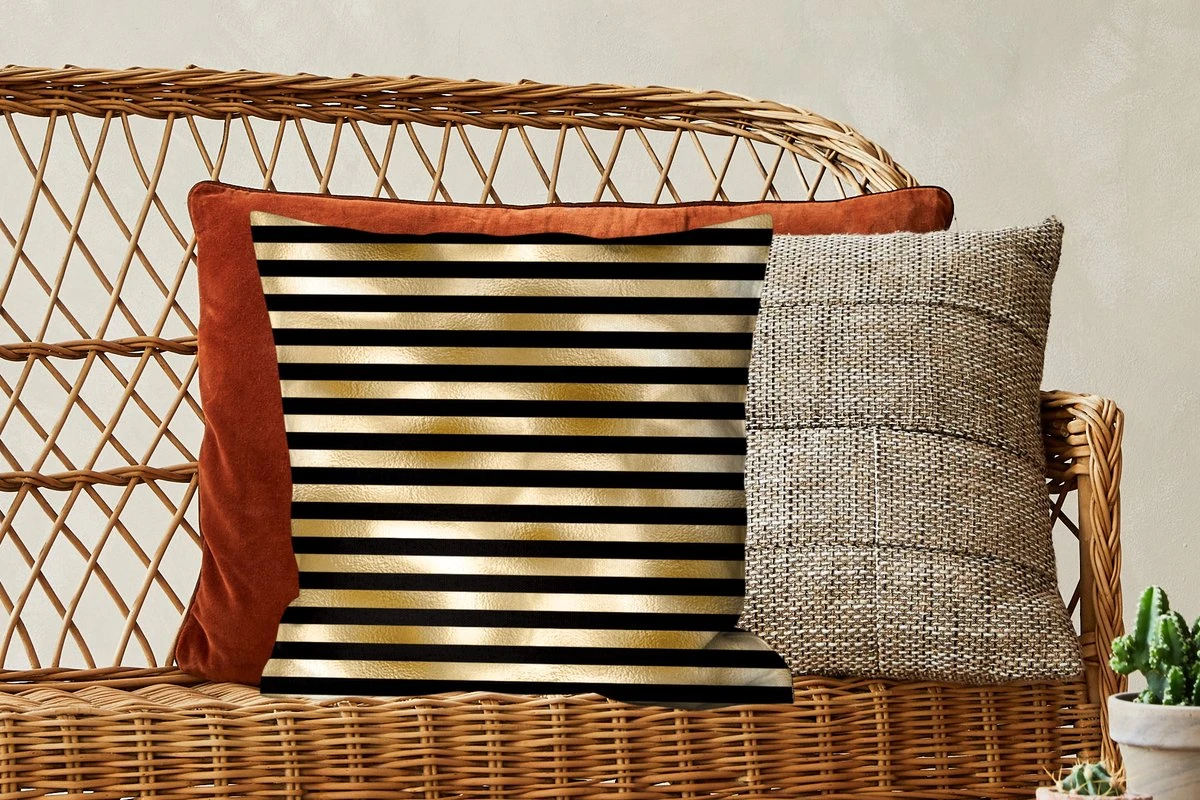 Sierkussens - Kussentjes Woonkamer - 45x45 Cm - Patronen - Zwart - Goud 7 Sierkussens - Kussentjes Woonkamer - 45x45 Cm - Patronen - Zwart - Goud - Afbeelding 5