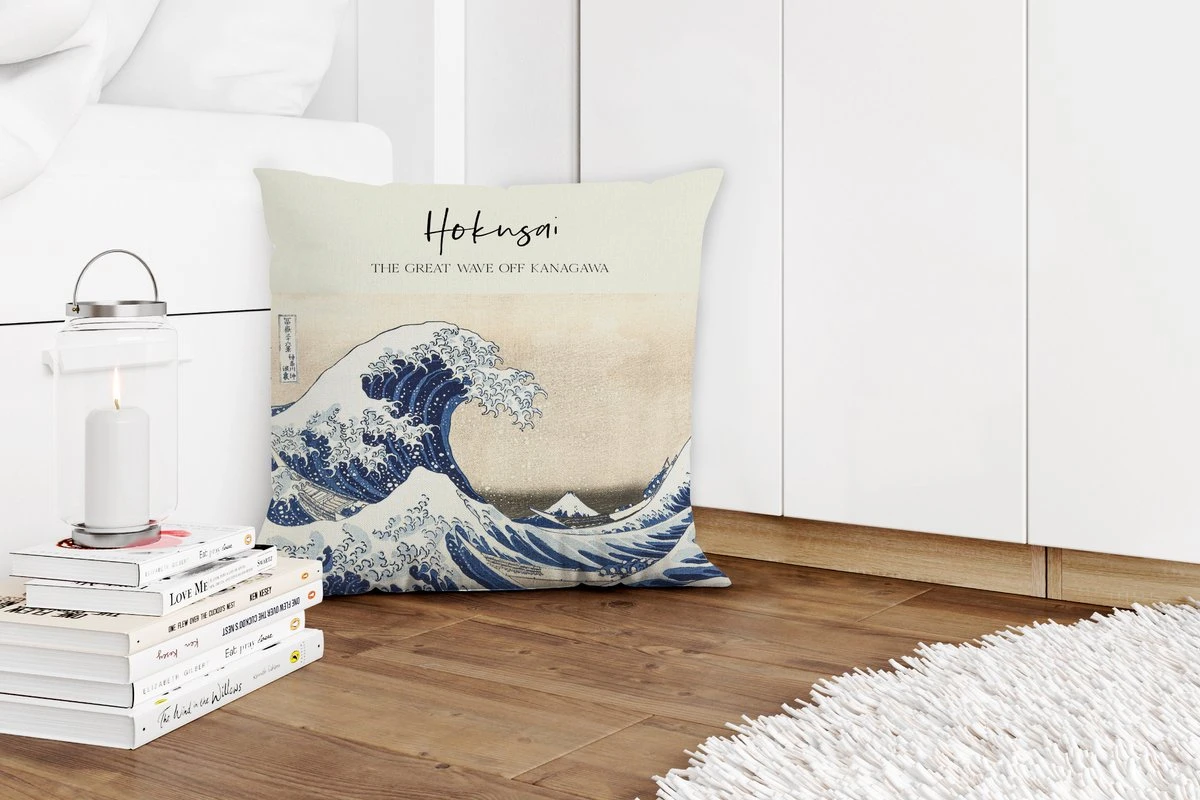 Sierkussens - Kussentjes Woonkamer - 45x45 Cm - De Grote Golf Van Kanagawa - Katsushika Hokusai - Japanse Kunst 5 Sierkussens - Kussentjes Woonkamer - 45x45 Cm - De Grote Golf Van Kanagawa - Katsushika Hokusai - Japanse Kunst - Afbeelding 3