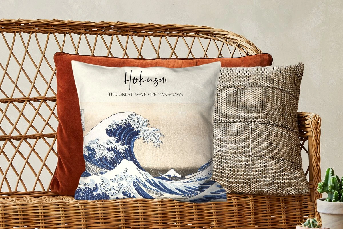 Sierkussens - Kussentjes Woonkamer - 45x45 Cm - De Grote Golf Van Kanagawa - Katsushika Hokusai - Japanse Kunst 6 Sierkussens - Kussentjes Woonkamer - 45x45 Cm - De Grote Golf Van Kanagawa - Katsushika Hokusai - Japanse Kunst - Afbeelding 4